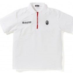 A BATHING APE RELAXED JERSEY POLO Men, white size M