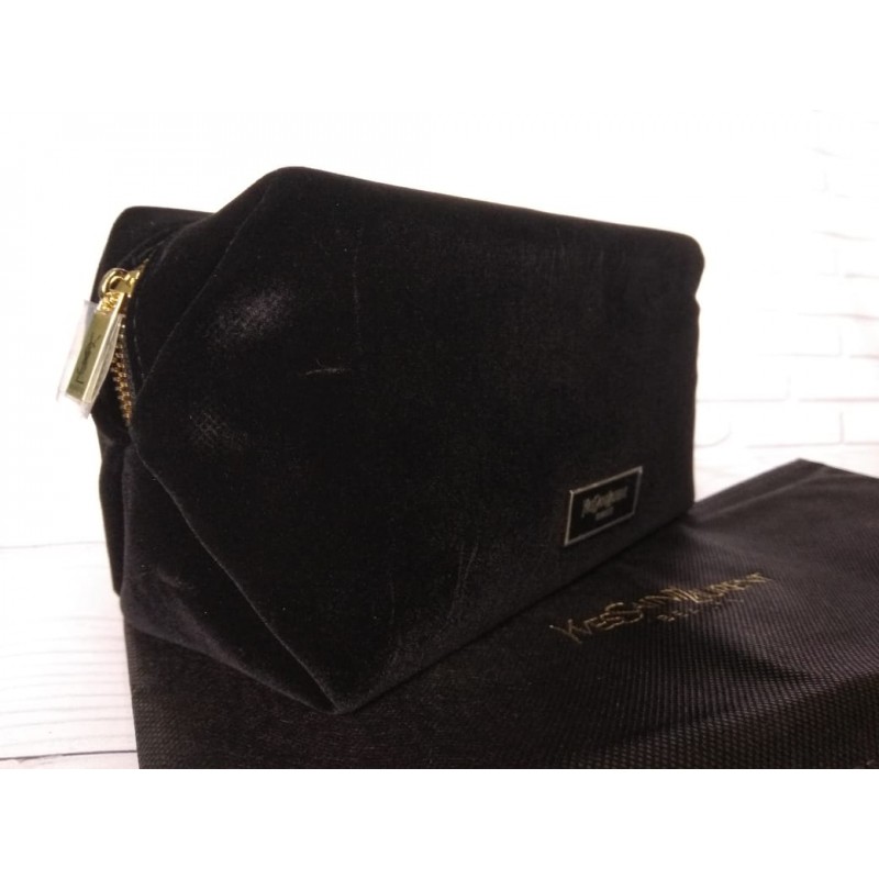 ysl black velvet pouch