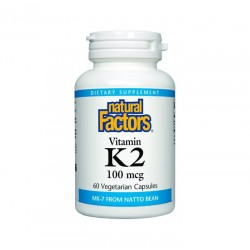 Natural Factors, Vitamin K2 MK7 100 mcg 60 Vegetarian Capsules